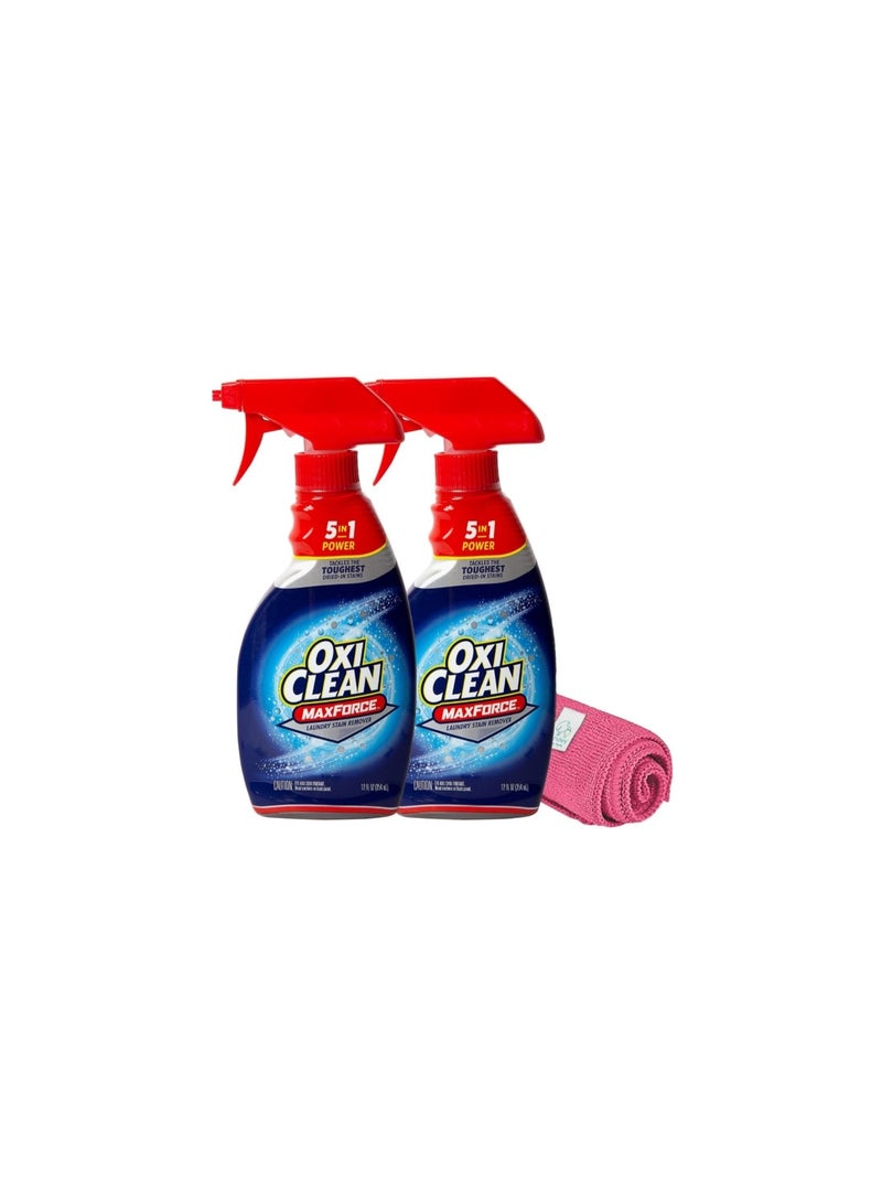 OxiClean MaxForce Laundry Stain Remover Spray, 12 fl oz (Pack of 2) - Image 1
